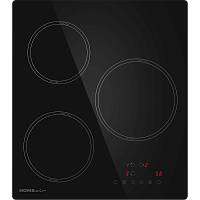 Встраиваемая индукционная панель HOMSair/ Индукционная варочная панель HOMSair HI43ABK,45 см, 3 конфорки, сенсорное управление, мощность конфорок 1500, 2100, 2600 Вт, бустер, автоматическое выключение, черный цвет