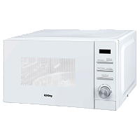 KMO820GW Микроволновая печь Korting/ "Микроволновая печь, панель: белое стекло, кнопки и поворотный регулятор -хром, электронное управление, LED дисплей, объем печи: 20 л, 8 автоматических программ, функции разморозки по весу и по времени, таймер, (ВхШхГ)