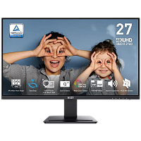 9S6-3PB4CH-247 Монитор/ MSI PRO MP273U 27'', 3840x2160, IPS, 178x178, 300nit, 60Hz, 4ms, 2HDMI/DP, noUSB-A, Audio out, T, ExtPWR, 75x75VESA, Black, 1y