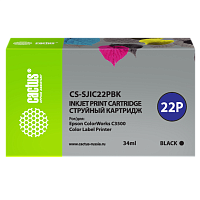 -/ Картридж струйный Cactus CS-SJIC22PBK C33S020601 черный (34мл) для Epson ColorWorks C3500