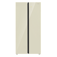 MFF191NFBG Холодильник MAUNFELD/ Холодильник Side by Side, 191.2х95.5х63.5 см, Total No Frost, инвертрный компрессор, полезный объем 606 л, сенсорное управление, A+, LED освещение, цвет: бежевое стекло