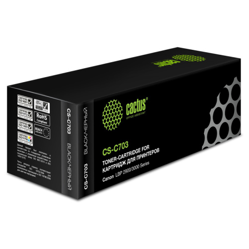 -/ Картридж лазерный Cactus CS-C703 703 черный (2000стр.) для Canon LBP2900/3000Series фото 3