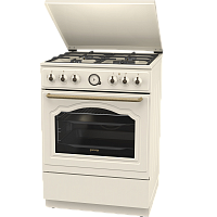 GKS6C71CLI Плита Gorenje/ Плита Gorenje, комбинированная, 60 см, объем 71 л, электронный программатор с аналоговым дисплеем, автоматический электроподжиг, очистка паром AquaClean, энергоэффективность А, цвет бежевый