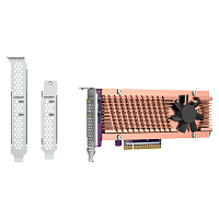 Плата расширения/ QNAP QM2-2P-384A 2 x M.2 22110 or 2280 PCIe (Gen3 x8) NVMe SSD slots. Low-profile flat and Full-height brackets included.