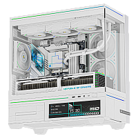 TL-M10VisionWhiteFAN4-M Корпус без блока питания/ Case Thermalright M10 Vision FAN4-M, Mini-Tower, TG, LCD, 4x120mm ARGB, 2xUSB-A 3.0, 1xUSB Type-C, mATX, mITX White