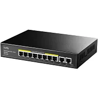 GS1010PE Коммутатор/ 8 RJ-45 10/100/1000M PSE ports +2 RJ45 10/100/1000 Uplink Port Unmanaged PoE+ Switch 120W, 802.3af/at standard,Alternative 1/2(+),3/6(-), Steel Case, Watchdog, 120W internal