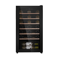 Винный шкаф MAUNFELD/ Винный шкаф MAUNFELD MFWC-85S34, ВхШхГ 875х480х435 мм, 34 бутылок, от 5 ° C до 20 ° C, отдельностоящий, полезный объем 85 л, электронный термостат, индикация температуры, диапазон влажности 50-80%, вентилятор для распределения темпер
