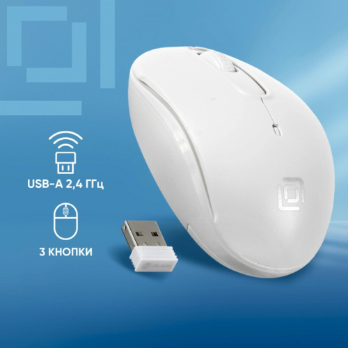 1018257 Мышь Oklick 505MW белый оптическая 1000dpi беспров. USB для ноутбука 3but (1018257) фото 15