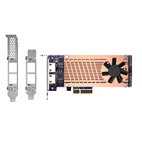 QM2-2P2G2T Плата расширения/ QNAP QM2-2P2G2T Expansion card 2 slots M.2 2280 NVMe. PCIe Gen3 x4 interface, 2x 2.5 GbE BASE-T.