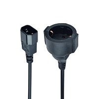 PC-SFC14M-01 Кабель питания Cablexpert PC-SFC14M-01, 15 см, C14 - евророзетка (Schuko S23), 3*0.75 mm2, 10A (082860) (001473)