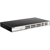 DGS-1210-28MP/F3A Коммутатор/ DGS-1210-28MP/F Smart L2 Switch 24х1000Base-T PoE, 4хCombo 1000Base-T/SFP, PoE Budget 370W, Compact CLI