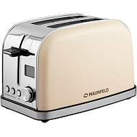 MF-821BG Тостер MAUNFELD/ Тостер,механическое управление,2 отсека, 950 Вт, дисплей, регулировка степени поджаривания, индикация степени поджаривания, функция подогрева, подсветка элементов управления, поддон для сбора крошек, цвет бежевый