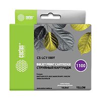 -/ Картридж струйный Cactus CS-LC1100Y желтый (16мл) для Brother DCP-385c/6690cw/MFC-990/5890/5895/6490