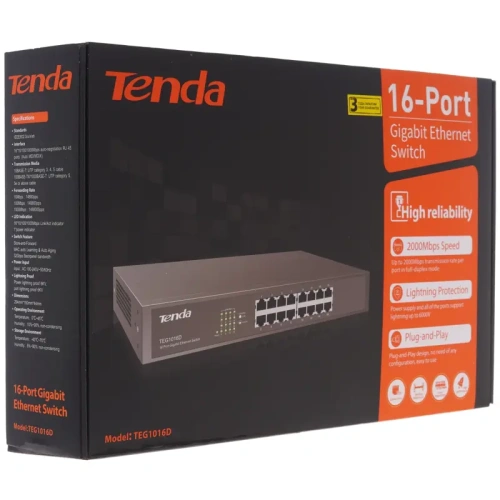 TEG1016D Коммутатор/ Коммутатор 16PORT 10/100/1000M TEG1016D TENDA фото 8
