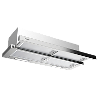 KHP9815X Встраиваемая вытяжка Korting/ Встраиваемая с выдвижным экраном, ширина 90 см, 3 режима, механическое (клавишное) управление, 800 м3/ч., алюминиевые жировые фильтры, LED освещениe - 2 лампы, ур.шума 59дб, панель - нержавеющая сталь