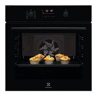 EOD6F77WZ Встраиваемые электрические духовки ELECTROLUX/ Электрический духовой шкаф с конвекцией, приготовление на пару, объем 72 л, утапливаемые переключатели, 9 режимов,очистка каталитическая, 3 стекла в дверце, направляющие проволочные + телескопически