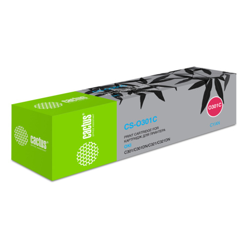 CS-O301C -/ Картридж лазерный Cactus 44973543 CS-O301C 44973543 голубой (1500стр.) для Oki C301/321