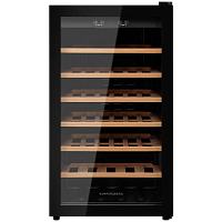 Винный шкаф KUPPERSBERG/ Винный шкаф KUPPERSBERG, отдельностоящий, High-Tech, объем 128 л, вместимость 40 бутылок, диапазон температуры 5-20 градусов, механическое открытие двери, 6 полок из бука, LCD дисплей, уровень шума 38 дБ, цвет черный