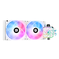 A-ELITE-WH-240-ARGB-V3 Водяное охлаждение для процессора/ Water Cooling System Thermalright Aqua Elite 240 White Argb V3 (240mm, White, ARGB/ Fans: 2x120mm, 66.17CFM, 25.6dBA, 1500RPM/ Pump height 53mm, 23dBA, 3300RPM, Rad thickness 27mm/ S: 1200, 1700, 1