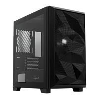 M340-TGBK Корпус без блока питания/ Case HSPD M340, Mesh Mid Tower, Black, TG, 0.5 SPCC, no fans, mATX, mITX, 165/350/200mm, 2x2.5", 2x3.5", 4xPCI, 1xUSB-A 3.0, 2xUSB-A 2.0, 415x220x410mm