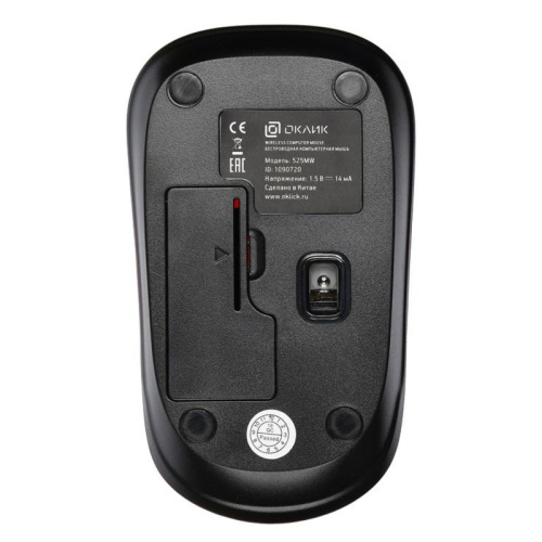 1090720 Мышь Oklick 525MW черный/красный оптическая 1000dpi беспров. USB для ноутбука 3but (1090720) фото 5 1090720 Мышь Oklick 525MW черный/красный оптическая 1000dpi беспров. USB для ноутбука 3but (1090720) фото 5