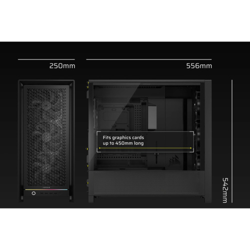 CC-9011307-WW Корпус без блока питания/ Case Corsair Frame 5000D RS High-Airflow, Midi-Tower, TG, 4x140mm, 4xUSB-A 3.2, 1xUSB 3.2 Type-C, E-ATX, ATX, mATX, mITX Black фото 8 CC-9011307-WW Корпус без блока питания/ Case Corsair Frame 5000D RS High-Airflow, Midi-Tower, TG, 4x140mm, 4xUSB-A 3.2, 1xUSB 3.2 Type-C, E-ATX, ATX, mATX, mITX Black фото 8