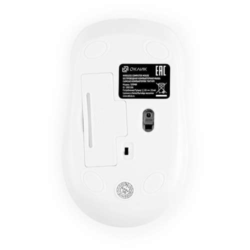1885186 Мышь Oklick 509MW white белый оптическая 1600dpi беспров. USB для ноутбука 4but (1885186) фото 5