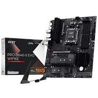 PROB840-SEVOWIFI6E Материнская плата MSI PRO B840-S EVO WIFI6E Socket AM5 AMD B840 4xDDR5 ATX AC`97 8ch(7.1) 2.5Gg RAID+HDMI