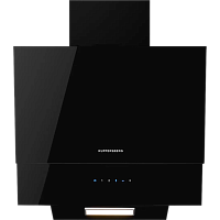 F601BL Вытяжка Kuppersberg/ Наклонная вытяжка, ширина 60 см, отвод/рециркуляция, 600 м3/час, сенсорное управление, 3 скоростей, светодиодное освещение 1*2 Вт, металлический жироулавливающий фильтр, угольный фильтр KF-ES (опция), 46 дБ, , цвет: черный / ко