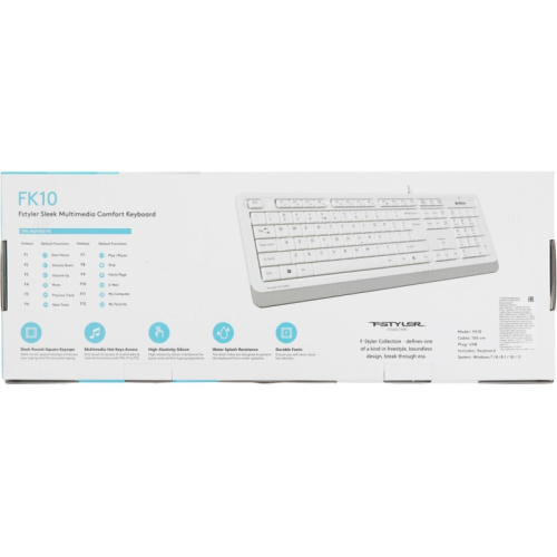 FK10WHITE Клавиатура A4Tech Fstyler FK10 белый/серый USB (FK10 WHITE) фото 13 FK10WHITE Клавиатура A4Tech Fstyler FK10 белый/серый USB (FK10 WHITE) фото 13