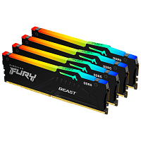 KF556C40BBAK4-128 Память оперативная/ Kingston 128GB 5600MT/s DDR5 CL40 DIMM (Kit of 4) FURY Beast RGB XMP