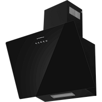 Tina5080GlassBlack Вытяжка MAUNFELD/ Наклонная вытяжка, 50 см, 800 м3/ч, механическое управление, 47 дБ, цвет черный, черное стекло