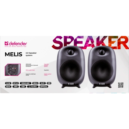 65921 Defender Акустическая 2.0 система Melis 60Вт, черн.,BT/USB/Opt/ARC/DSP фото 10