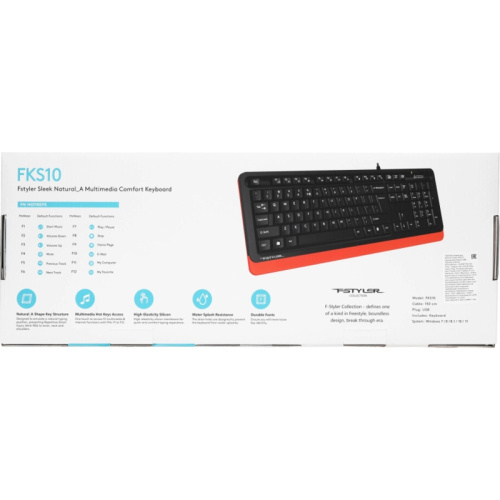 FKS10ORANGE Клавиатура A4Tech Fstyler FKS10 черный/оранжевый USB (FKS10 ORANGE) фото 13