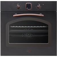 OKB481CRCN Встраиваемый духовой шкаф Korting/ Духовой шкаф в ретро-дизайне, аналоговые часы в классическом стиле Frank Muller с функцией времени, таймера и отключения, 8 режимов нагрева, объем духовки 64 л, телескопические направляющие на одном уровне, тр