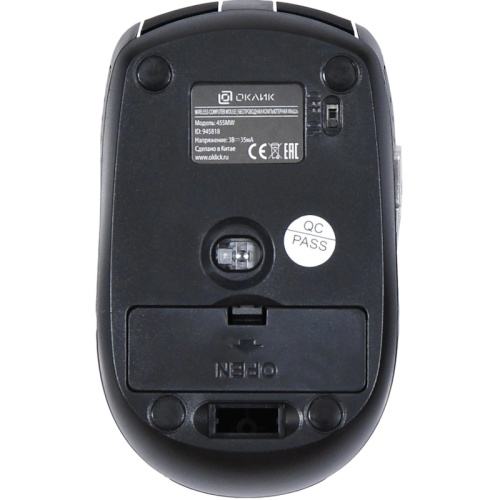 945818 Мышь Oklick 455MW черный оптическая 1600dpi беспров. USB для ноутбука 6but (945818) фото 7