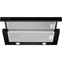 SLIMTURBO60GB Встраиваемая вытяжка Kuppersberg/ KITCHEN RETAIL / Встраиваемая телескопическая вытяжка, ширина 60 см, отвод/рециркуляция, 1500 м3/час, механическое управление, 3 скорости, освещение 2х2 Вт, металлические жироулавливающие фильтры, угольный ф
