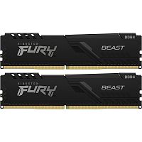 KF432C16BBK2/32 Память оперативная/ Kingston 32GB 3200MT/s DDR4 CL16 DIMM (Kit of 2) FURY Beast Black