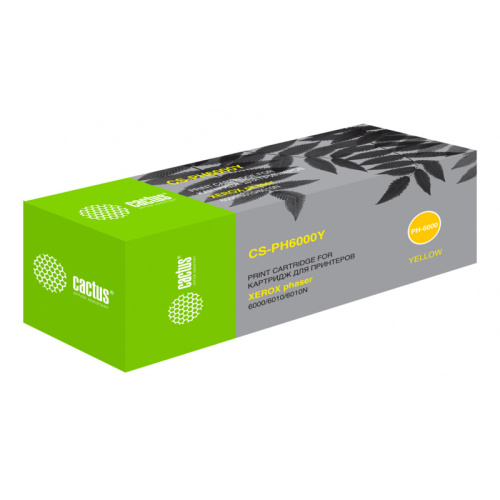 -/ Картридж лазерный Cactus CS-PH6000Y 106R01633 желтый (1000стр.) для Xerox Phaser 6000/6010
