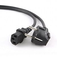 PC-186-10 Кабель питания Cablexpert PC-186-10, 3.0м, Schuko- C13, 6А, Сечение провода: 0,5 мм2, черный, с заземлением {75}