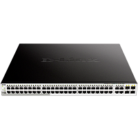 DGS-1210-52MP/FL1A Коммутатор/ DGS-1210-52MP/FL Managed L2 Switch 48x1000Base-T PoE, 4xCombo 1000Base-T/SFP, PoE Budget 370W, Surge 6KV, CLI
