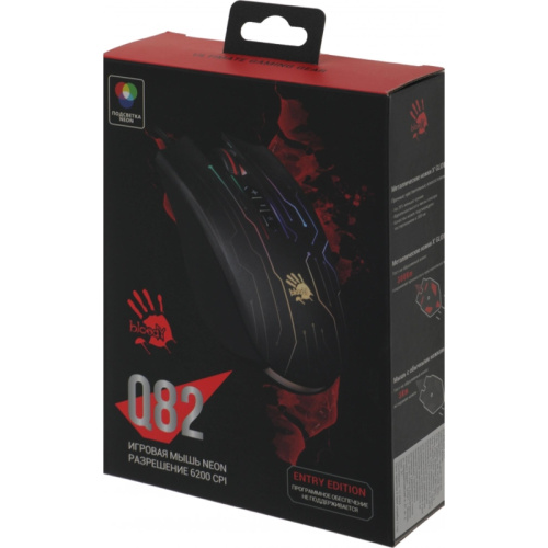 Q82 Мышь A4Tech Bloody Q82 черный/рисунок оптическая 6200dpi USB3.0 8but фото 4