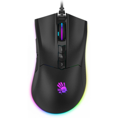 P90SSTONEBLACK Мышь A4Tech Bloody P90s черный оптическая 8000dpi USB 7but (P90S STONE BLACK)