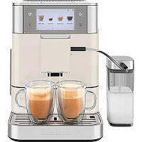 5KES8558EPL Автоматическая эспрессо-машина KitchenAid, 2.2 л, одновременное приготовление двух чашек, 3 уровня крепости кофе, автоматическая очистка, автоматическая декальцинация, цветной дисплей, сенсорное управление, 40 рецептов, цвет фарфорово-белый