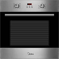 Духовой шкаф Midea/ MDK/Электрический мультифункциональный духовой шкаф, 7 режимов + освещение, электронный программатор + цифровой LED  дисплей, утапливаемые переключатели, корпусные  направляющие для противней, 3 стекла, объем 65 литров, цвет - нержавею