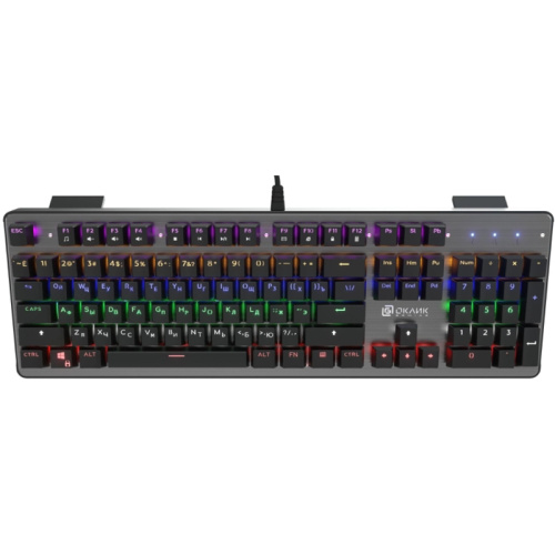 499578 Клавиатура Oklick 970G Dark Knight механическая черный/серебристый USB for gamer LED 499578 Клавиатура Oklick 970G Dark Knight механическая черный/серебристый USB for gamer LED