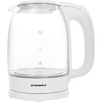 MGK-615BG Чайник MAUNFELD/ Чайник MAUNFELD, объем 1.5 л, закрытая спираль, подсветка, поддержание температуры, индикация заданной температуры, отключение при закипании, заварочный чайник, цвет белый