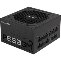 GP-P850GM Блоки питания/ Power Supply Gigabyte GP-P850GM, 850W 80+ Gold (ATX, 2.31, Full modular, 1x24(20+4)pin, 2x4+4-pin CPU, 3xMolex, 4x6+2-pin PCIe, 8xSATA3, Active, 120x120mm, 150x140x86mm, APFC, black)