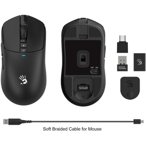 R72ULTRA Мышь A4Tech Bloody R72 Ultra черный оптическая 20000dpi беспров. USB-C 7but фото 9 R72ULTRA Мышь A4Tech Bloody R72 Ultra черный оптическая 20000dpi беспров. USB-C 7but фото 9