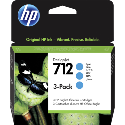 3ED77A Набор картриджей/ HP 712 3-Pack 29-ml Cyan DesignJet Ink Cartridge